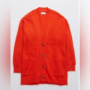 Aerie - Orange Oversized Cardigan (Size M)